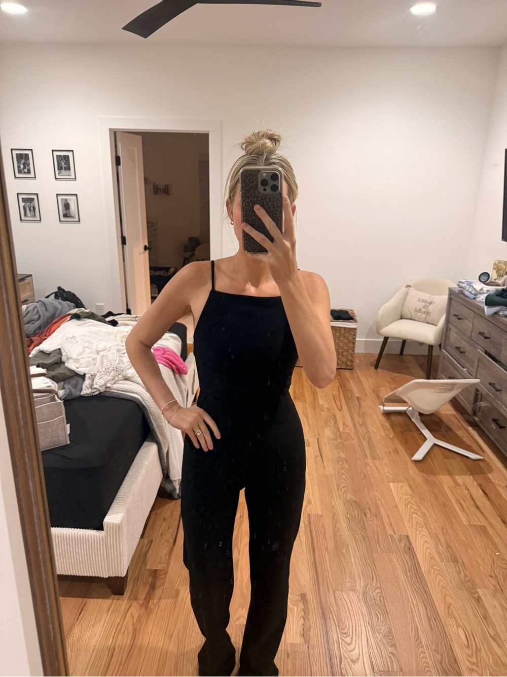 Blue Blush Black Slim-Strap Jumpsuit